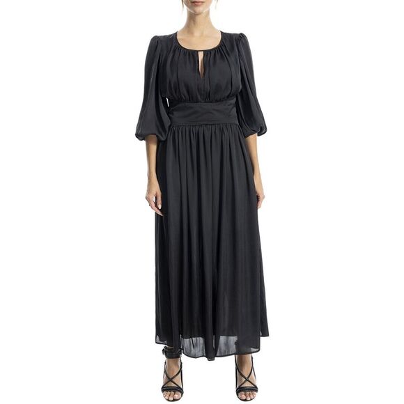 Max Studio Dresses & Skirts - Max Studio Womens  Satin Elbow-Sleeve Maxi Dress